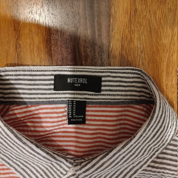 NUTEXROL Men's Red & Black Striped Shirt - S/M - Picture 3 of 3